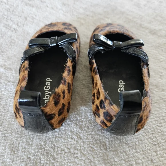 Baby GAP Cheetah Print Toddler Dress Shoes Ballet Flats Size 4 NWOT - Picture 5 of 12